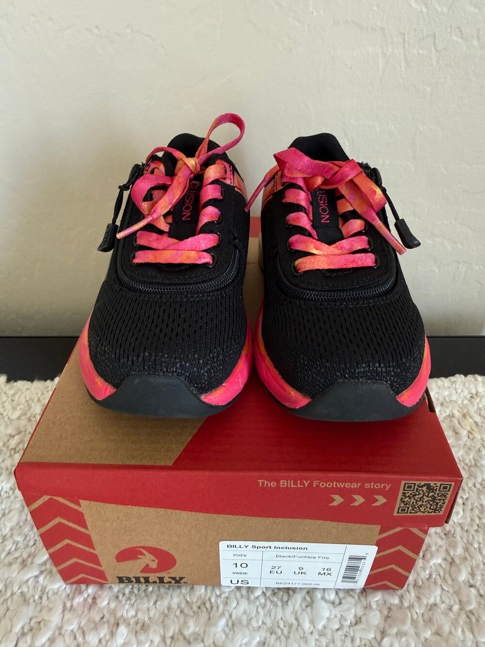Billy Footwear Sport Inclusion Shoes Kids 10 Wide Adaptive Zipper Sneakers